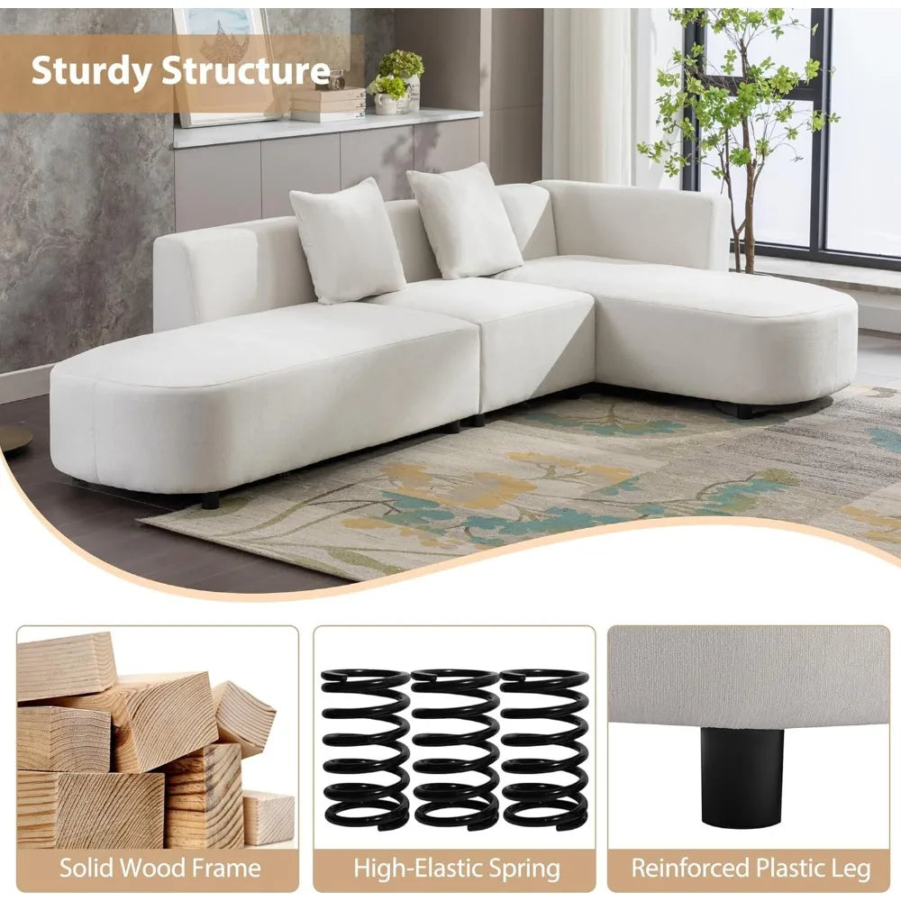 TANNER Moduluxe Minimalist Upholstered L-Shaped Sectional Sofa | 110.2″ W Modern Modular Couch – 4 Seater