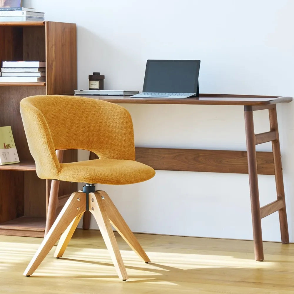 RYDER Liora Mid-Century Swivel Accent Chair – Upholstered Desk/Vanity Chair - 18.7"W