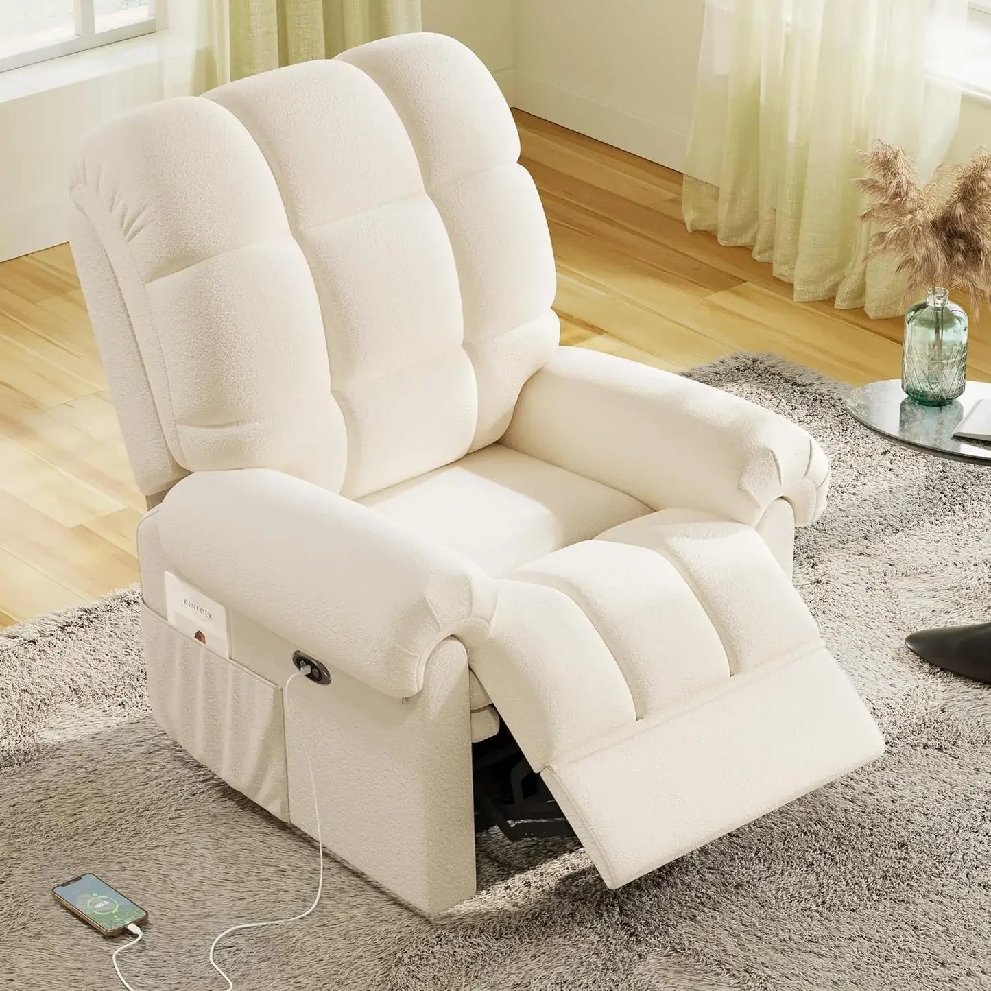 LYDIA Power Recliner Chair - Adjustable Electric Sofa with USB Port - 20.47" W