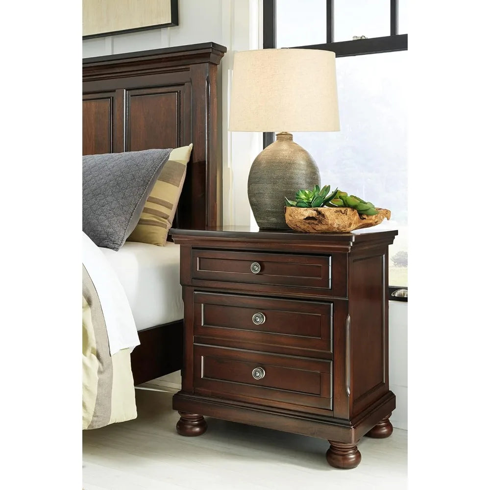 HARLEY Wood Nightstand with 2 Drawers and Hidden Storage - 28.75'' Wide