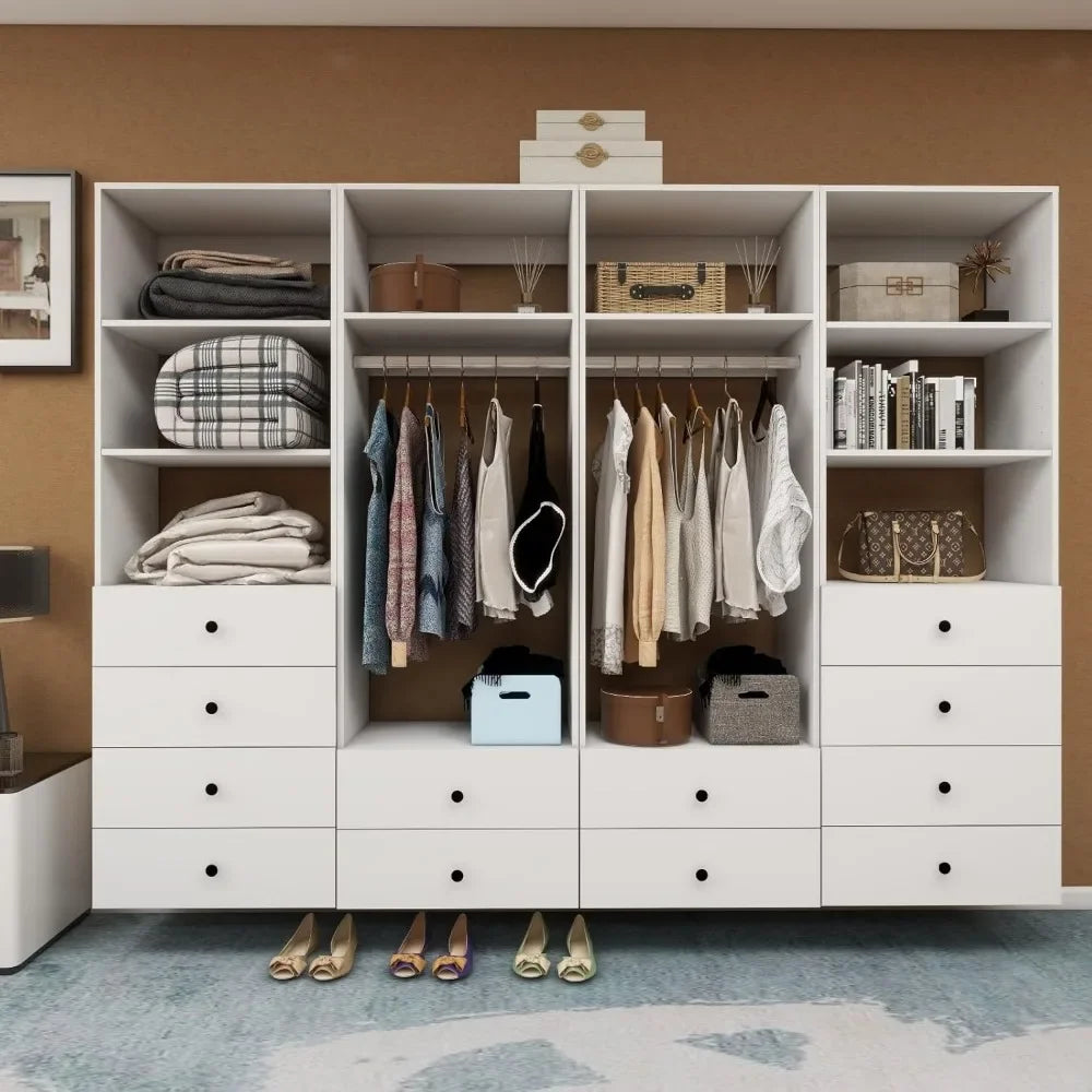 BRIELLA Modular Wardrobe Closet System – Walk-In Organizer with Drawers, Shelves & Hanging Rods