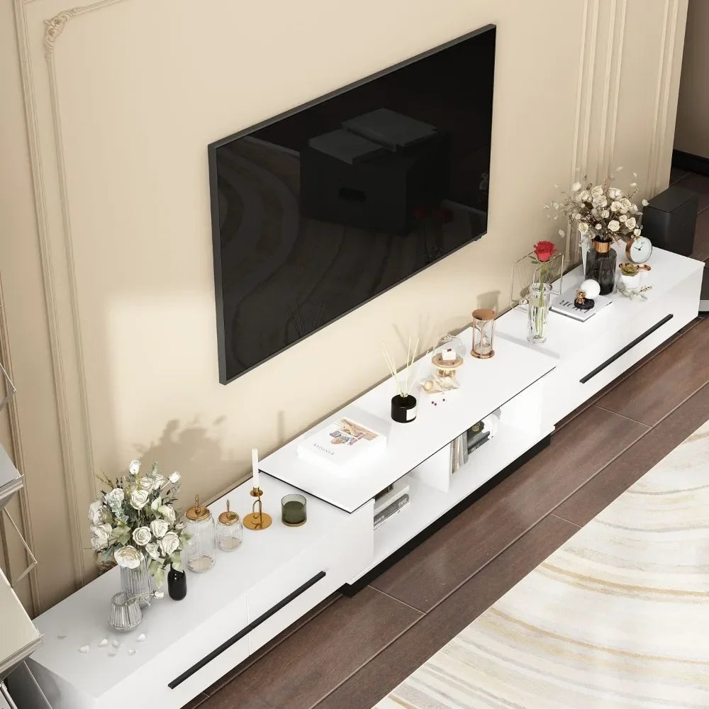 COLTON Modern TV Console with Adjustable Length – (95-134 inches)