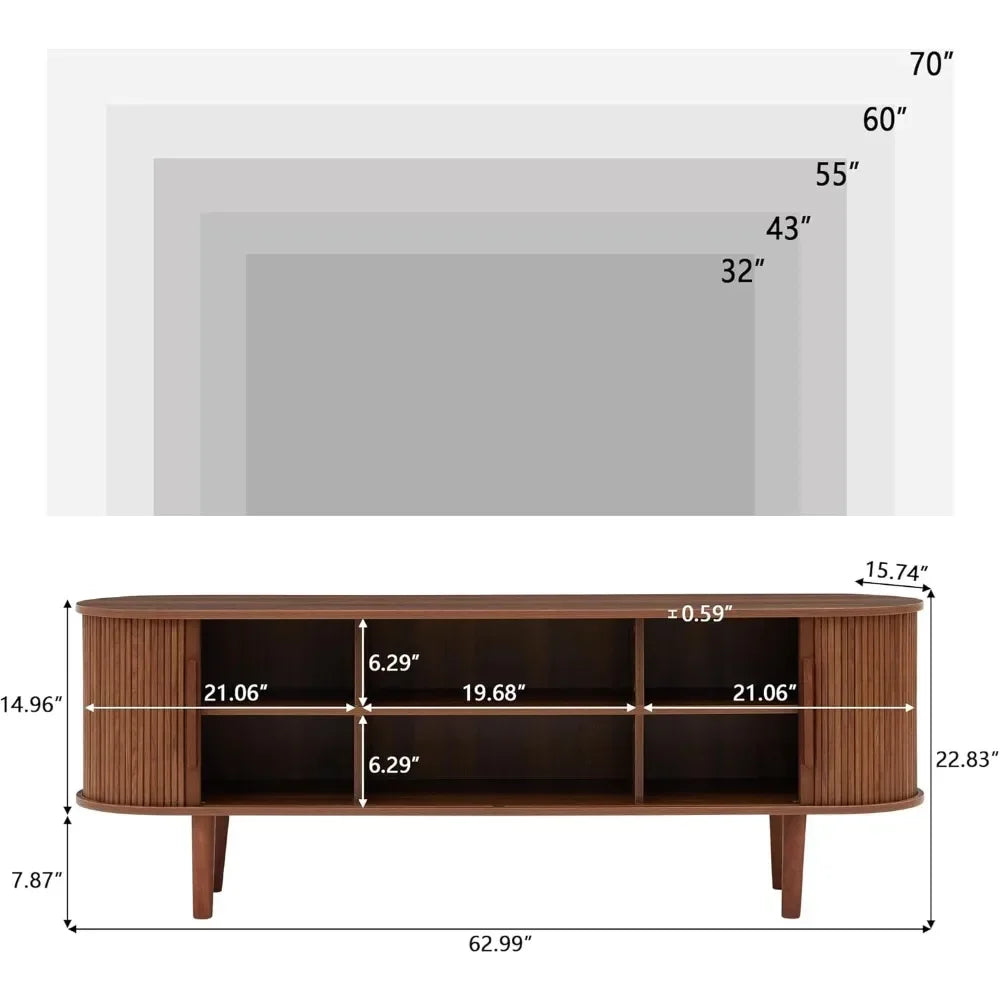 ELI Modern TV Console with Gaming Entertainment Center - 62.99" W