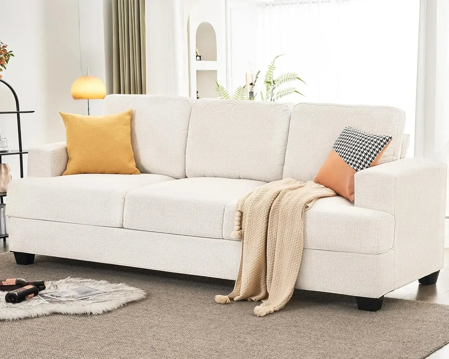 89 Inch Sofa, Comfy Sofa Couch with Extra Deep Seats, 3 Seater Sofa- Modern Sofa, Couch for Living Room Apartment Lounge