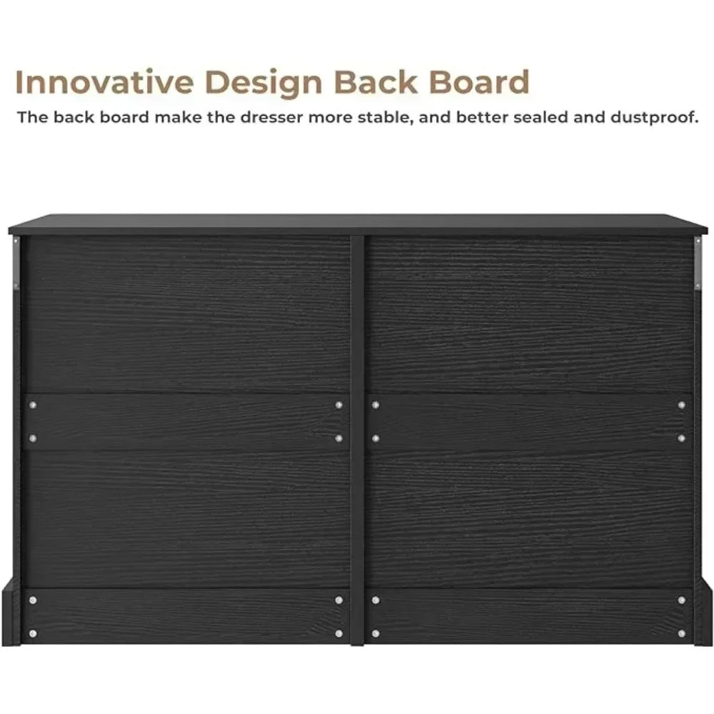HAVEN Modern Minimalist 6 Drawer Dresser - 51.6" Wide Double Chest for Bedroom & Living Room