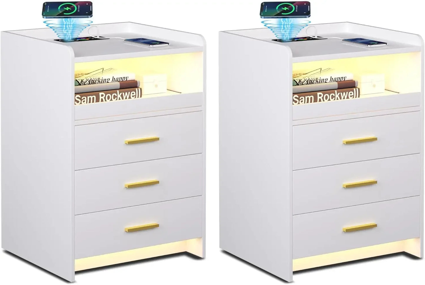 TRINITY Smart Nightstand with RGB Lights & Wireless Charging