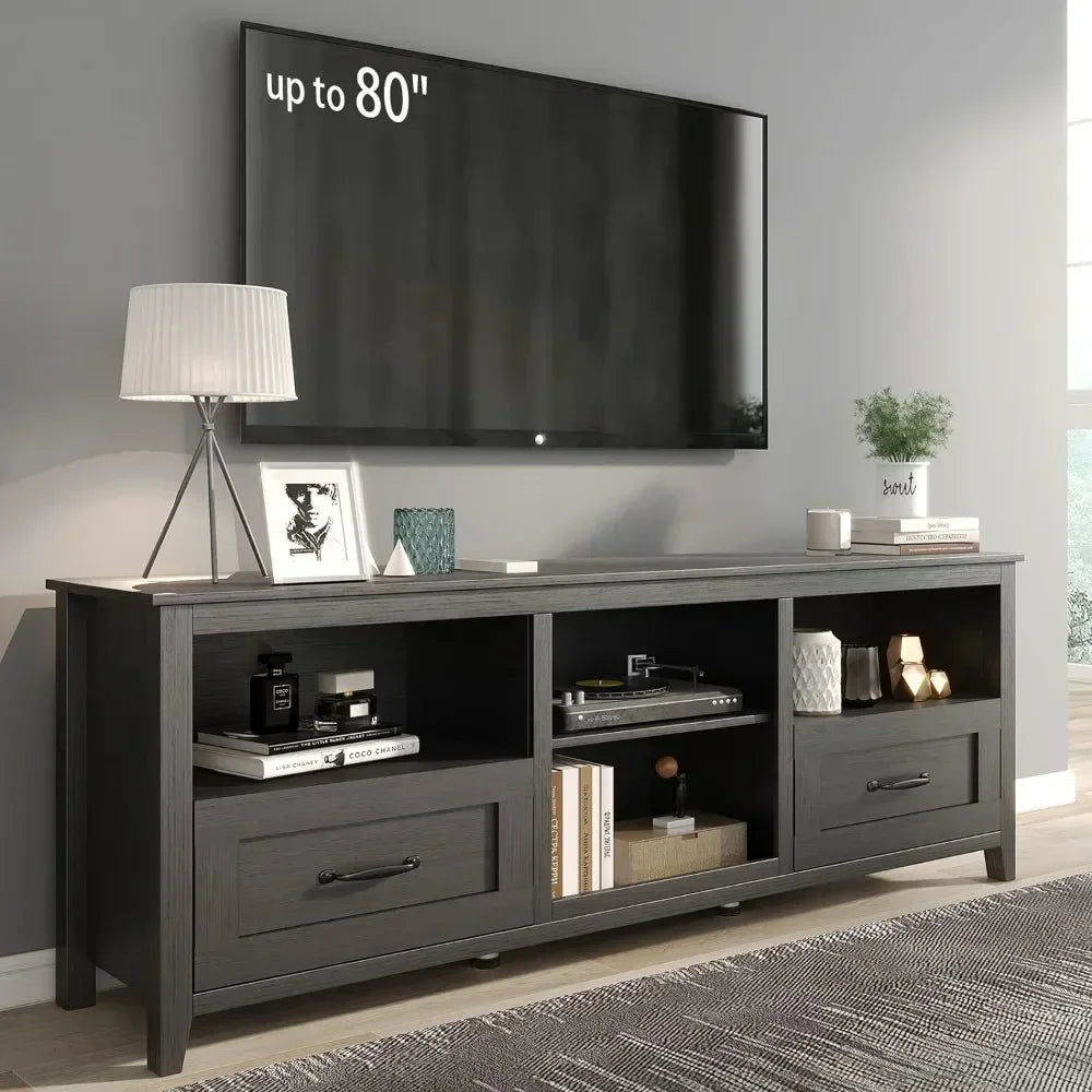 CONNOR Large Farmhouse TV Stand Modern Entertainment Center - 75" W