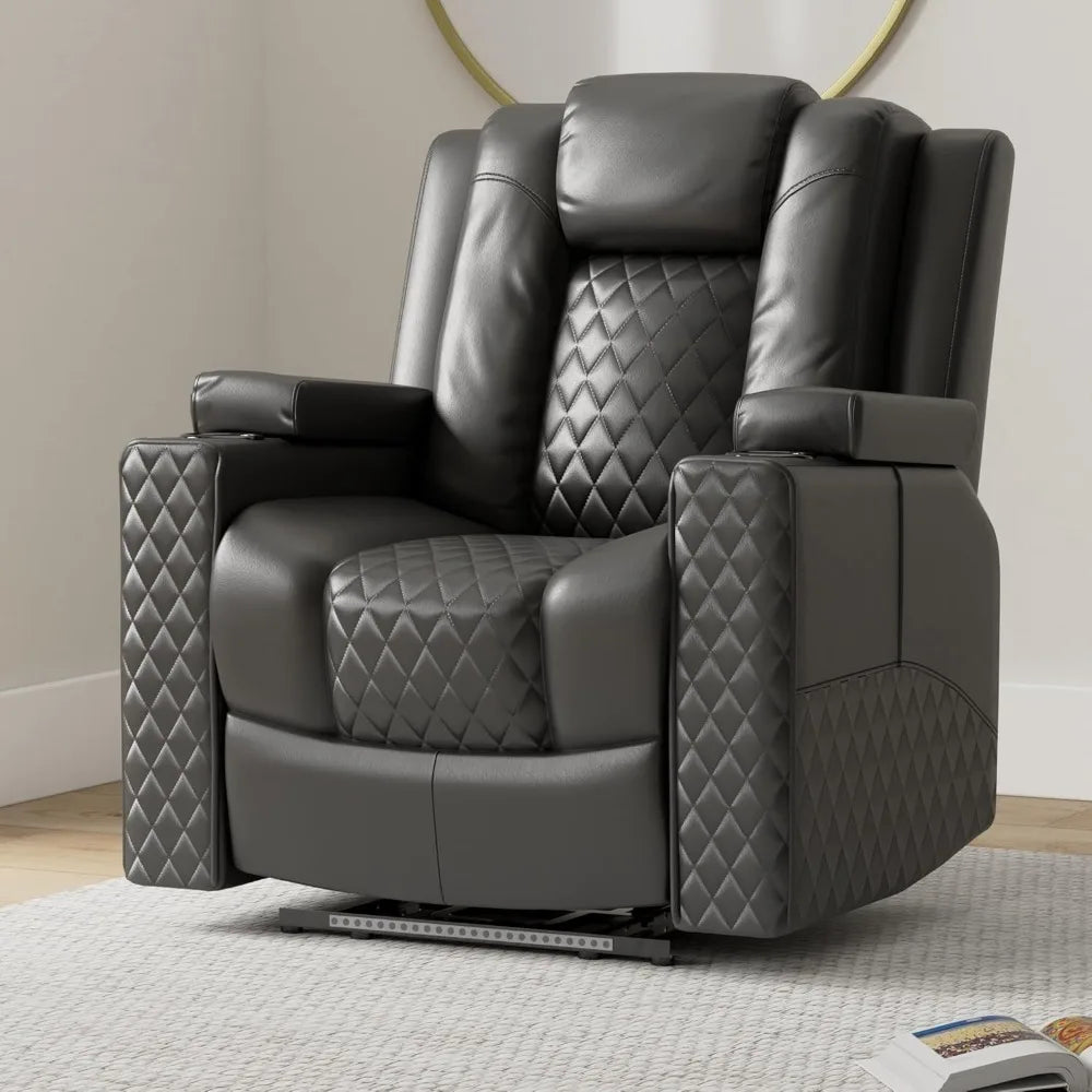 KAYDEN Power Recliner Chair - Electric Massage Recliner Sofa for Living Room - 32.5" W