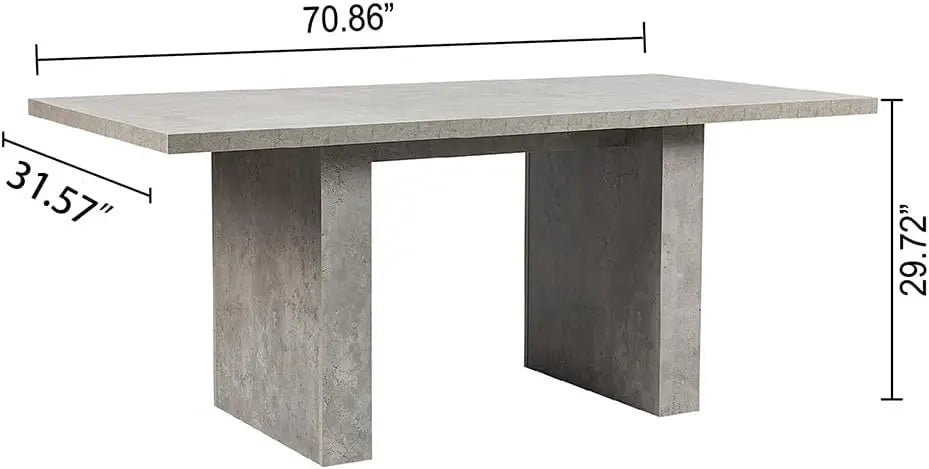 BARBARA Home Furniture Series Rectangular Seamless Top Dining Room Table - 70.86"W