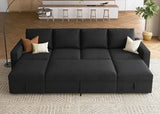 BRODY CloudNest Minimalist Modular Sleeper Sofa Bed – U-Shaped Sectional Couch – 83.4"W