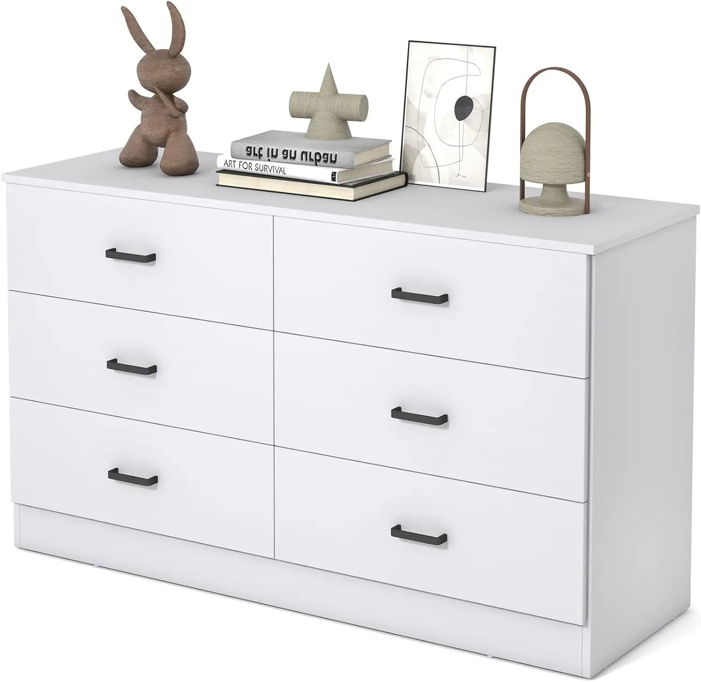 LUCILLE Modern Wood Dresser for Bedroom - 47.24'' Wide, 6 Drawers Storage Cabinet