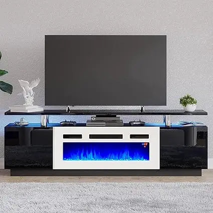 SCARLETT Modern Fireplace TV Stand, LED Entertainment Center - 70" W