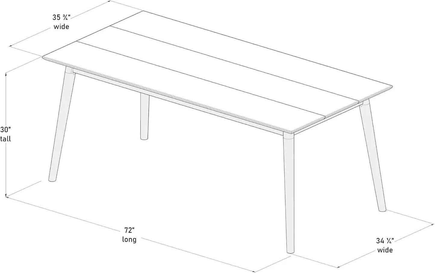 ELIZABETH Rectangular Kitchen & Dining Table - 35.75"W