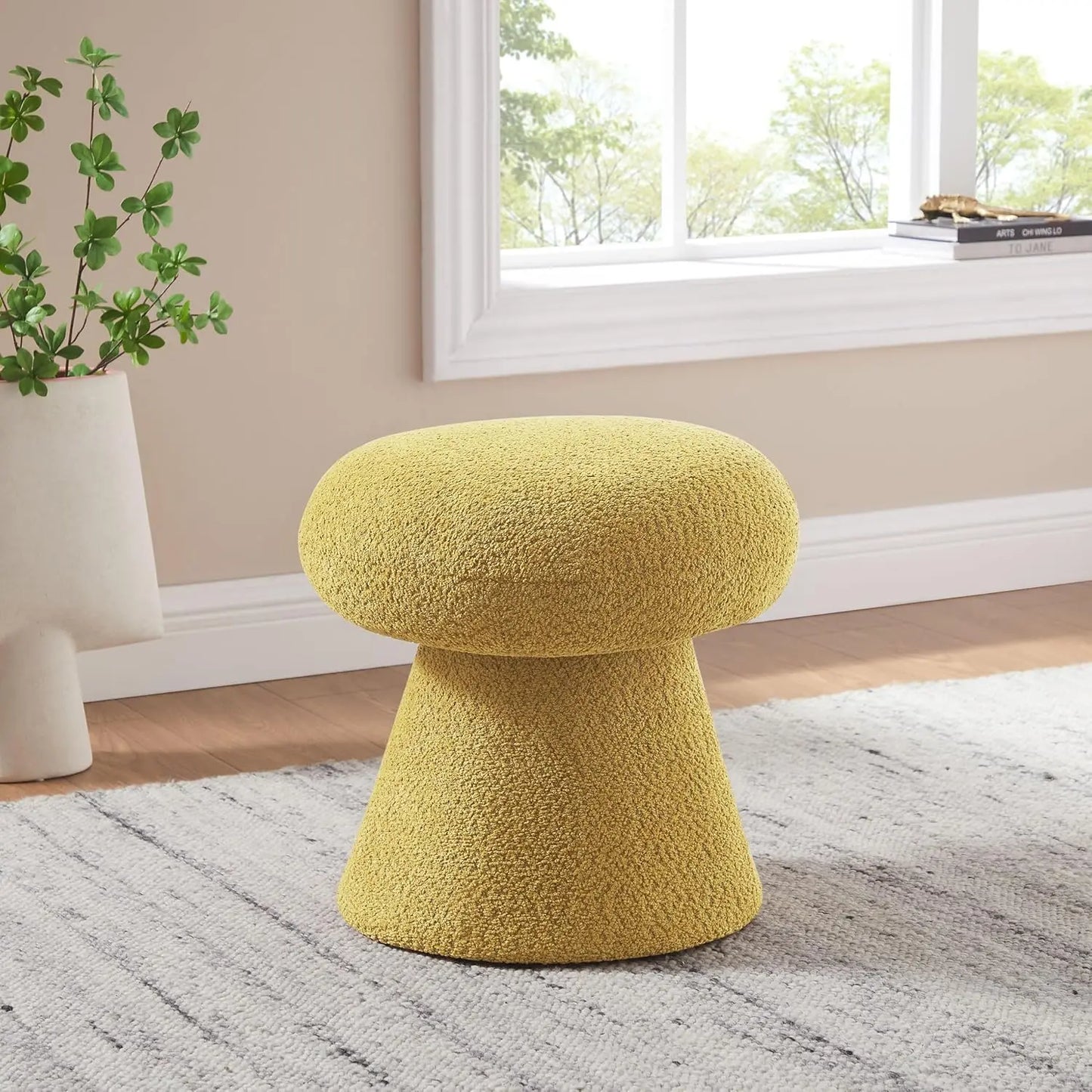 AUTUMN Mushroom Shape Round Footstool Ottoman -16.54 W