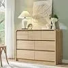 JANE Modern 47" Wide Wooden Dresser with Curved Profile - Mid Century Chest of Drawers