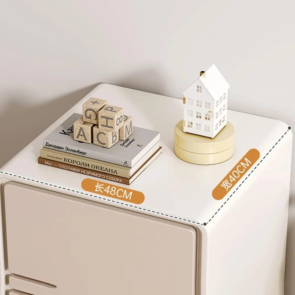 RAVEN Modern Cream Style Nightstand - 18.9'' Wide Light Luxury Bedside Cabinet