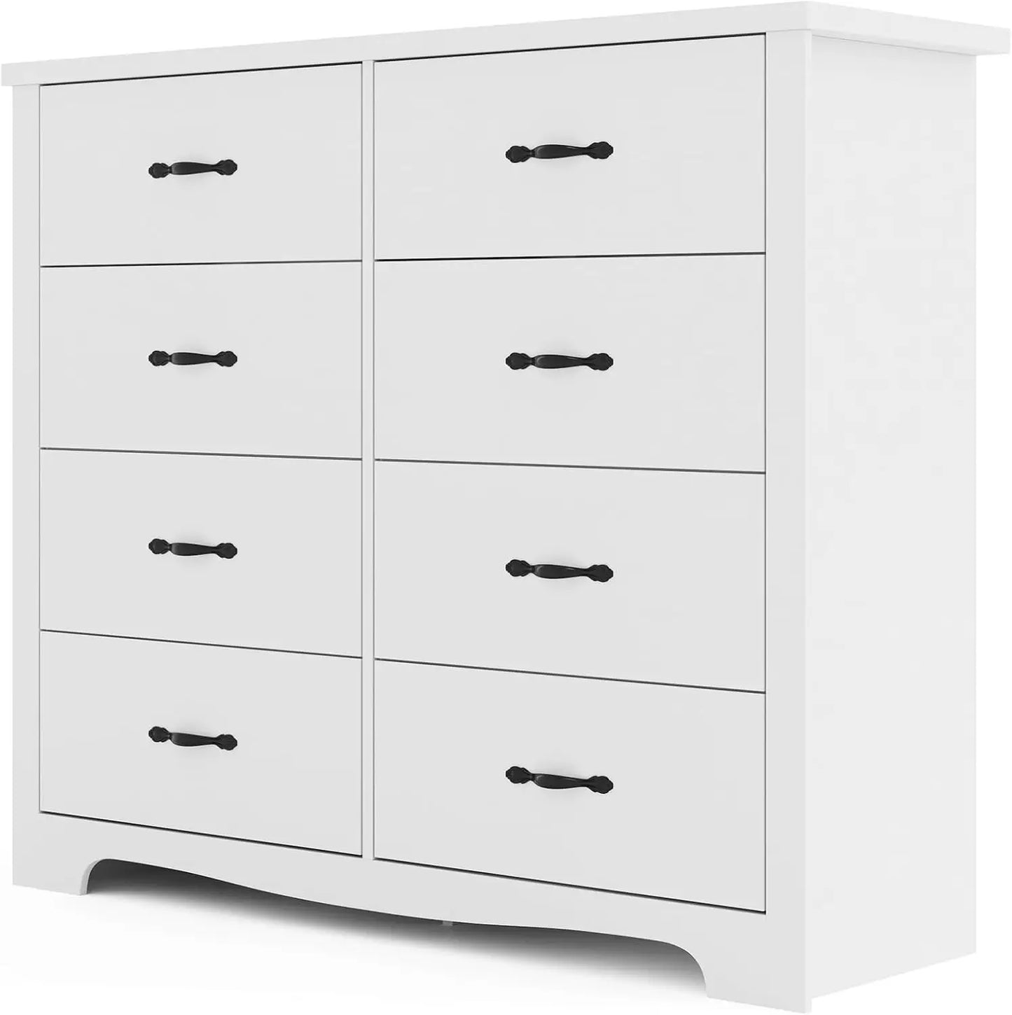BLAKE Rustic Farmhouse 8-Drawer Dresser - Wooden Bedroom Storage Chest - 40'' Wide