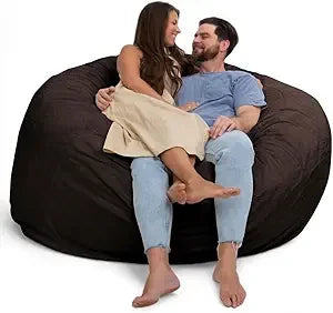 DANIELLA Sackura 6FT Suede Bean Bag Loveseat – Oversized Lounge Sofa Style | 63'' W