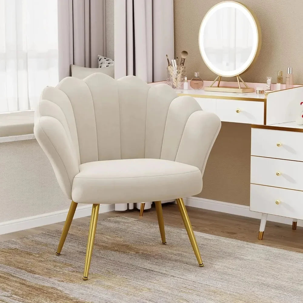 COLE Floria Mid-Century Velvet Petal Chair-21.06"W