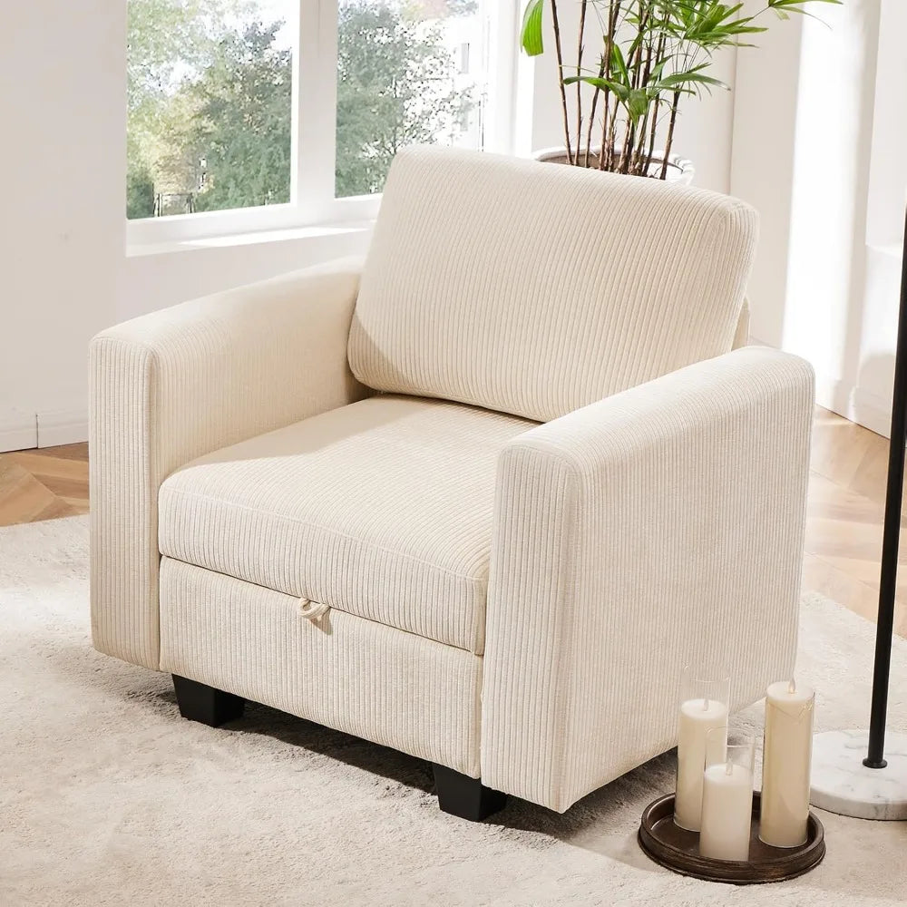 ERIC Solera Modern Oversized Accent Armchair with Storage – 38.5"W