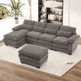 BENNETT Modern Minimalist Deep-Seat Sectional Cloud Sofa – Modular U-Shaped Couch – 114.3" W