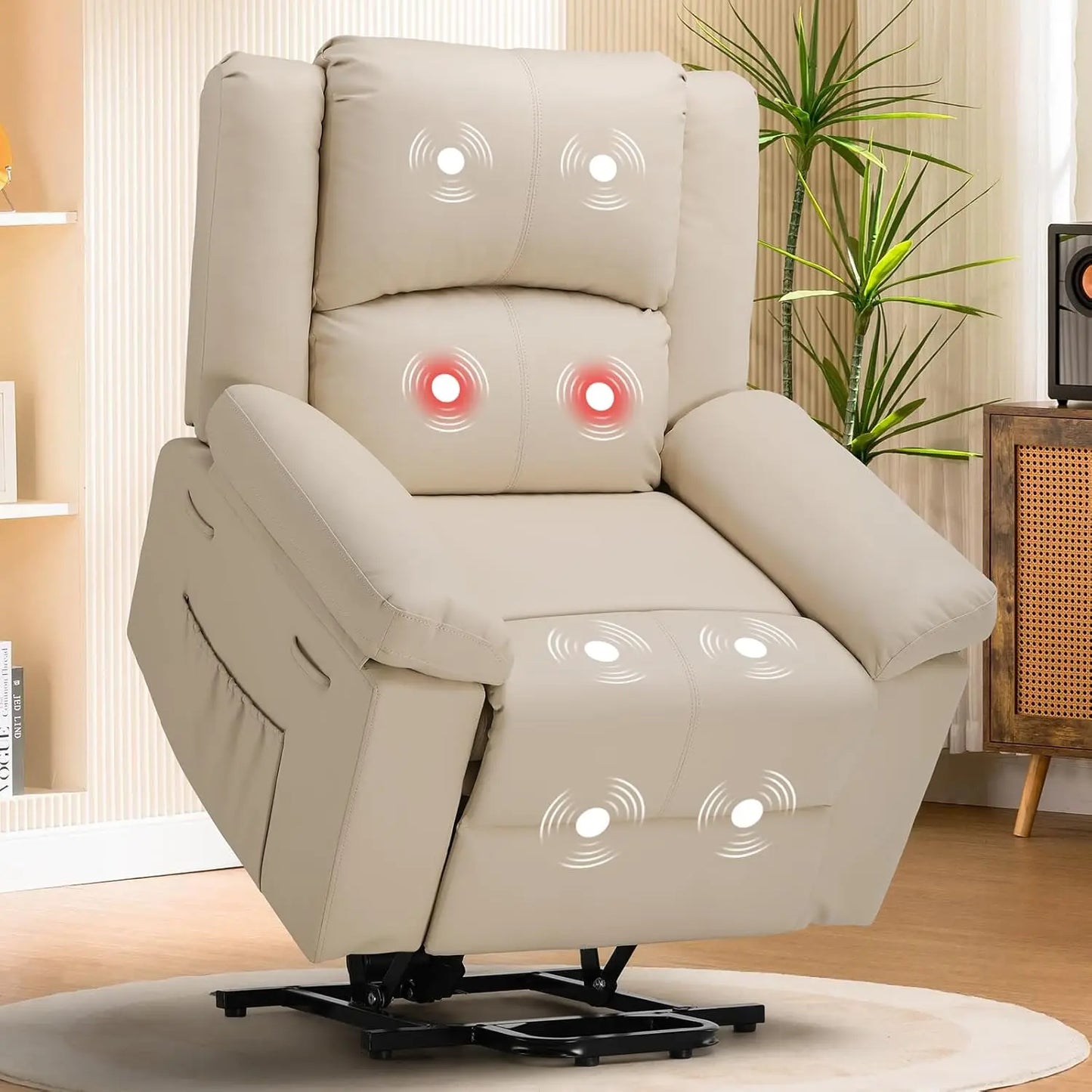 COOPER Power Lift Recliner for Elderly with Heat & Massage – 33.4" W