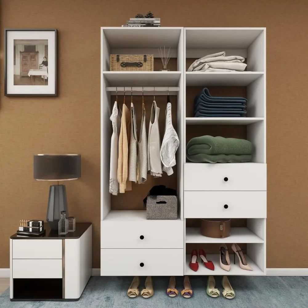 BRIELLA Modular Wardrobe Closet System – Walk-In Organizer with Drawers, Shelves & Hanging Rods
