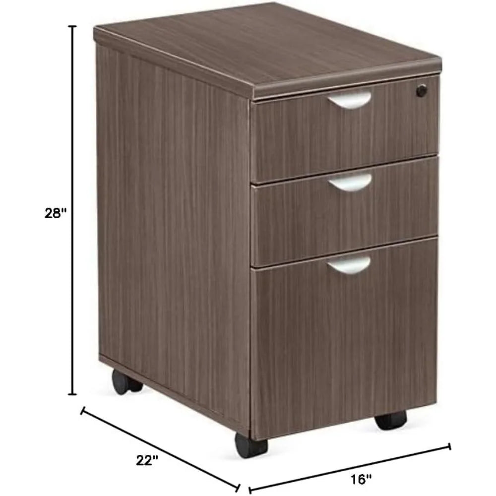 ALEXANDER Contempo Style 3-Drawer Office Filing Cabinet – Pedestal Type – 16" W