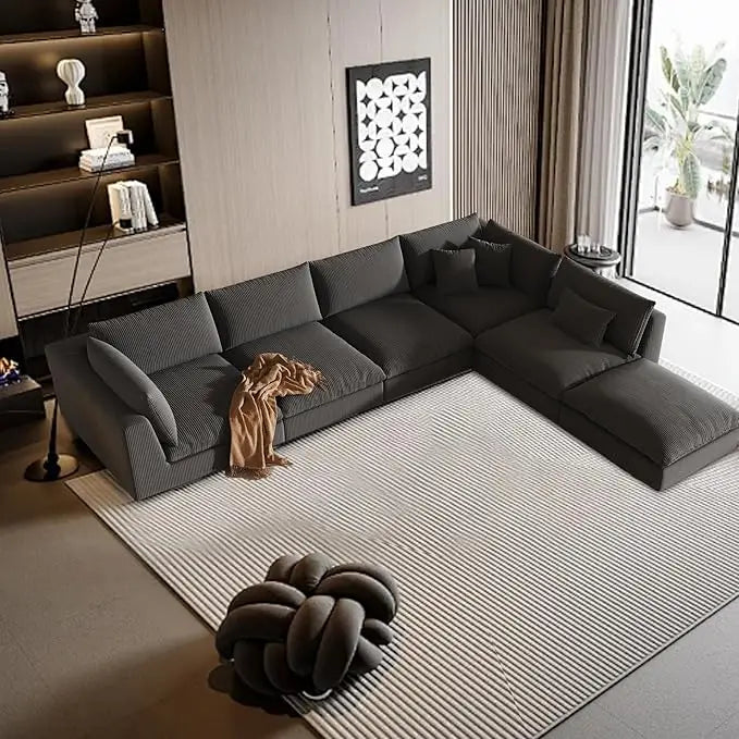 ZACHARY Modular Sectional Sofa - Cloud-Inspired Oversized Deep Seat Couch - 163"