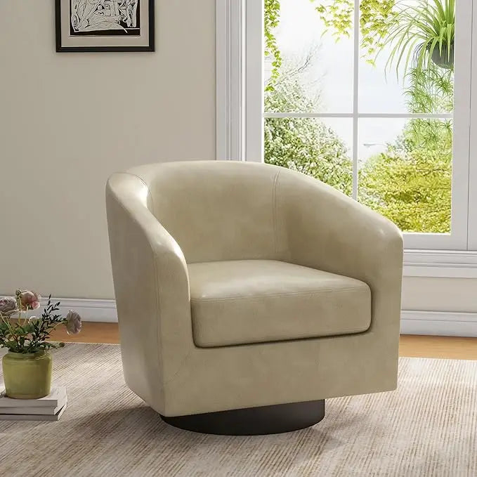 VINCENT Swivel Barrel Accent Chairs Set of 2 – Modern Armchair - 28.79" W