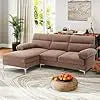 TUCKER Mordella Modern Chenille Fabric L-Shape Convertible Sofa Couch – 85.2"W Sectional