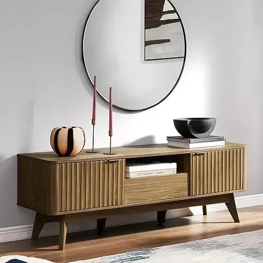 SERENITY Brooklyn Mid-Century Modern TV Stand – 57"W