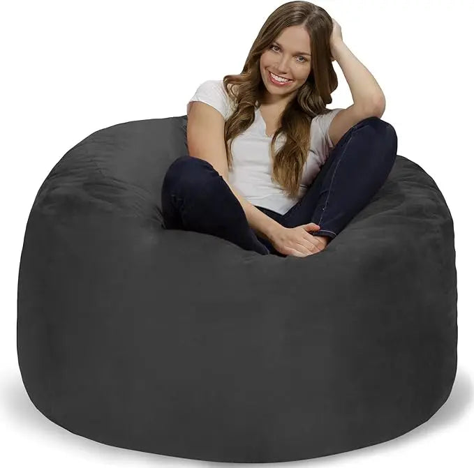 ELORA ChillZen 4FT Microfiber Bean Bag Chair – Memory Foam Lounge Seat | 48'' W