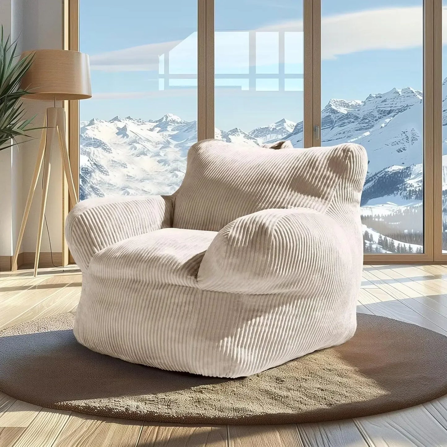 ZARIAH Modern Bean Bag Armchair – Soft Lounge Sofa Chair 32.5'' Wide