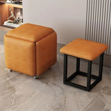 CAROLINE 5-in-1 Cube Stool with Swivel Casters – Minimalist Modern Footstool-17.7 W
