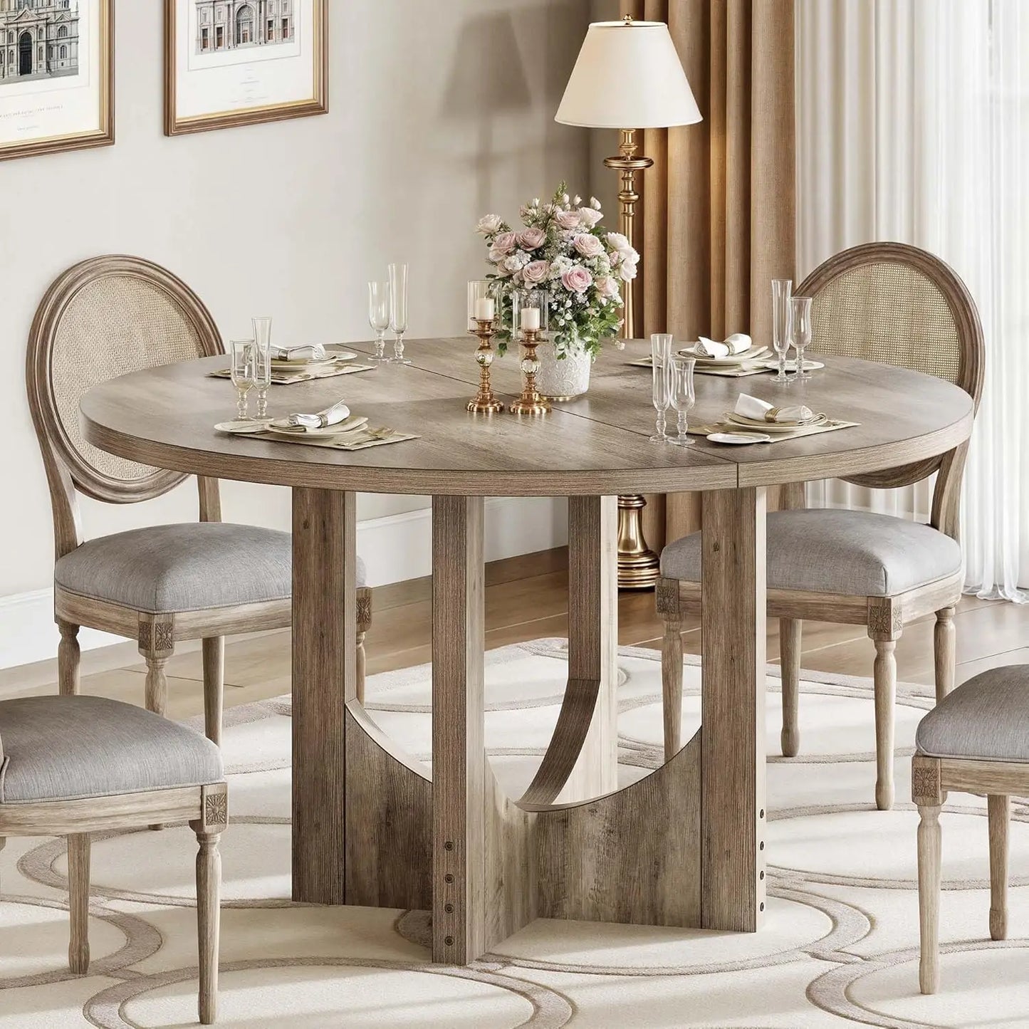 SUSAN Modern Farmhouse Rectangular Dining Table - 70.86" W
