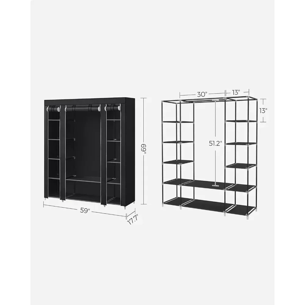 IZABELLA Modern Portable Fabric Closet Wardrobe | Clothes Storage Organizer