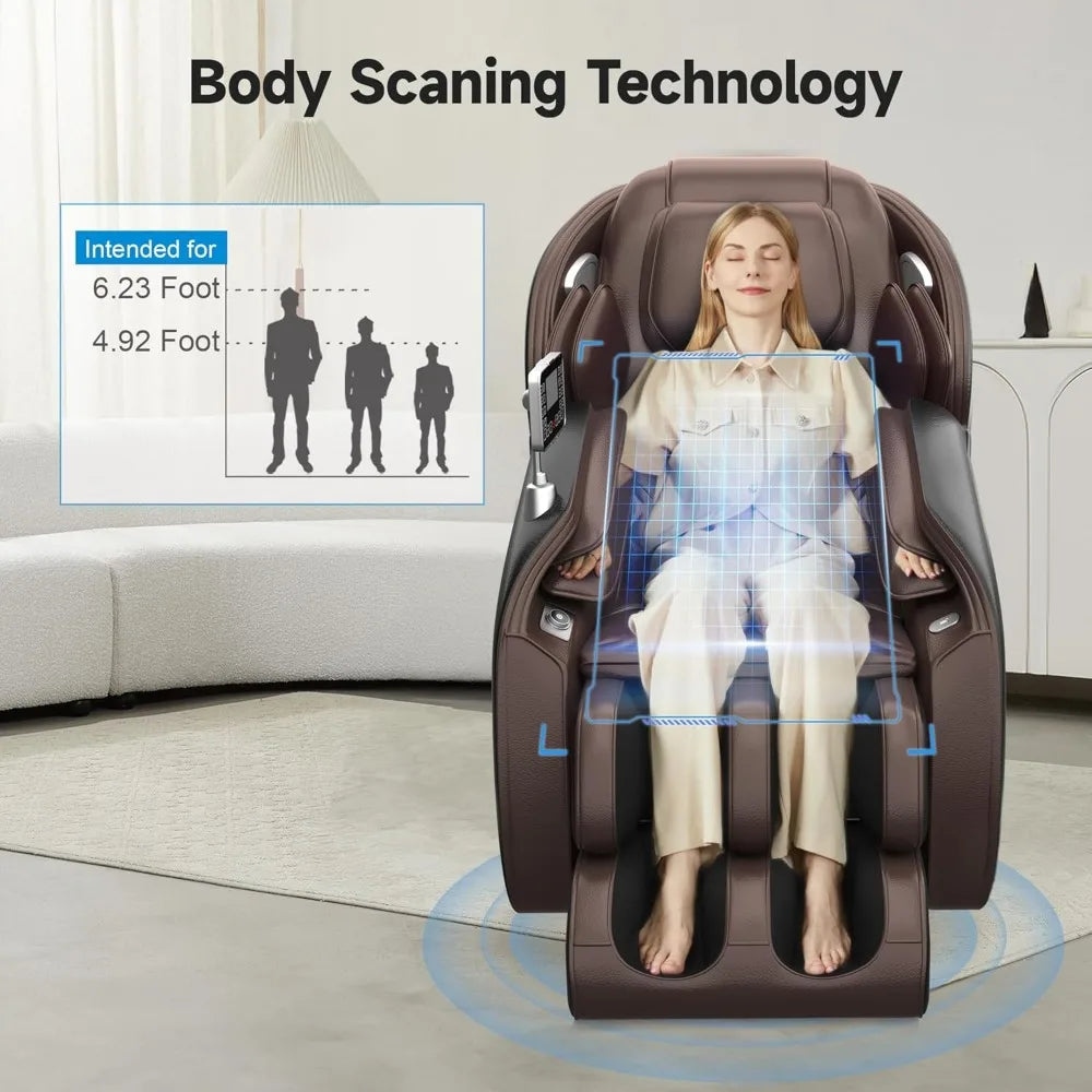BLAKE Full Body Zero Gravity SL-Track Shiatsu Massage Chair with APP Control-28.34" W