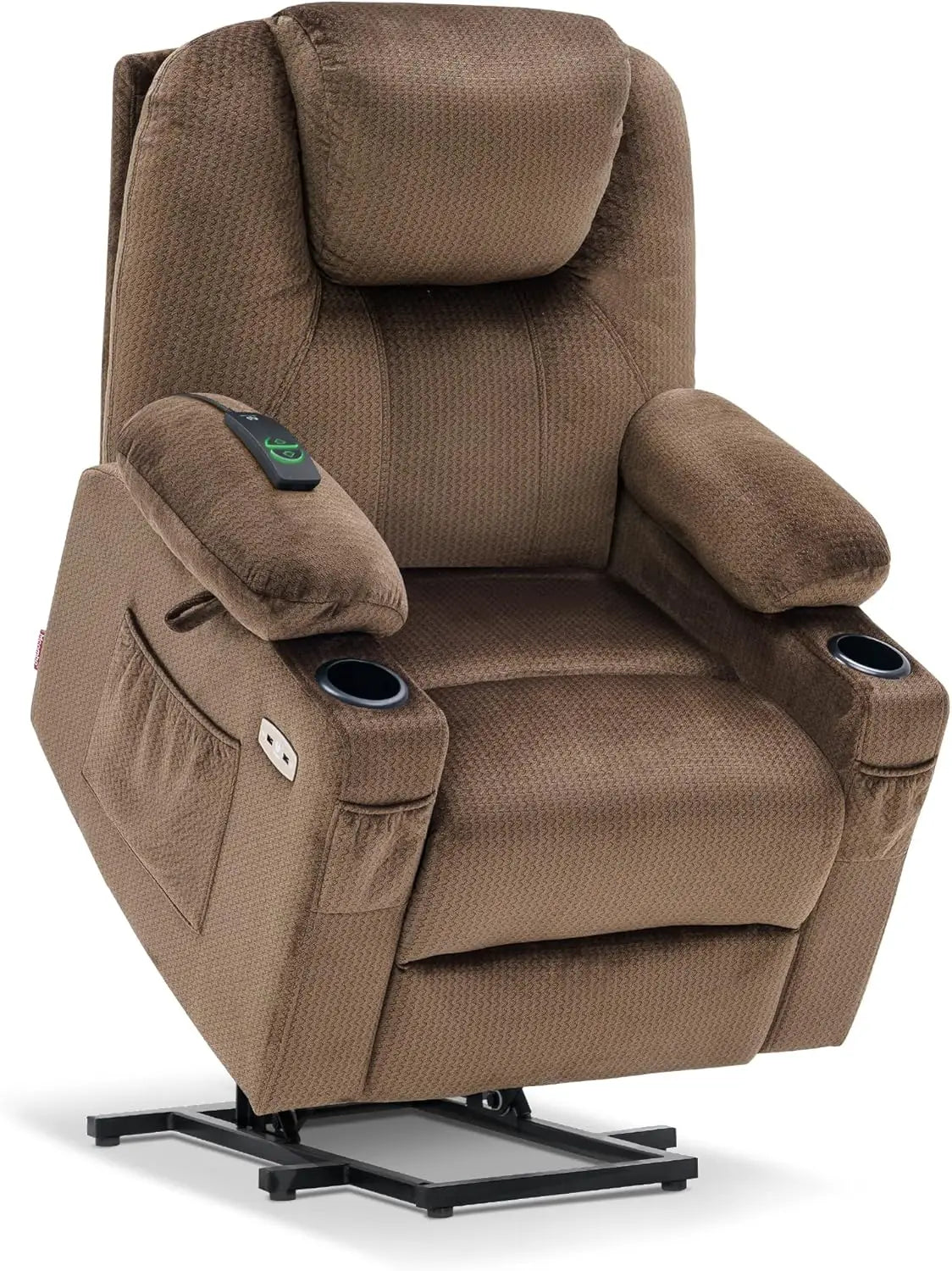 CARSON Large Power Lift Recliner Chair with Massage & Heat - Mocha - 35.4" W