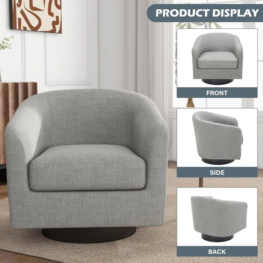 ALEX 360° Swivel Barrel Accent Chair – Modern Round Armchair, 28.79" W
