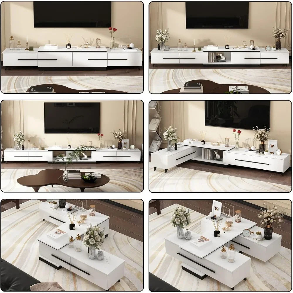 COLTON Modern TV Console with Adjustable Length – (95-134 inches)