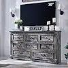 ELISE Rustic Farmhouse 8-Drawer Dresser with Roman Column Design – 61'' Wide Bedroom Storage Chest