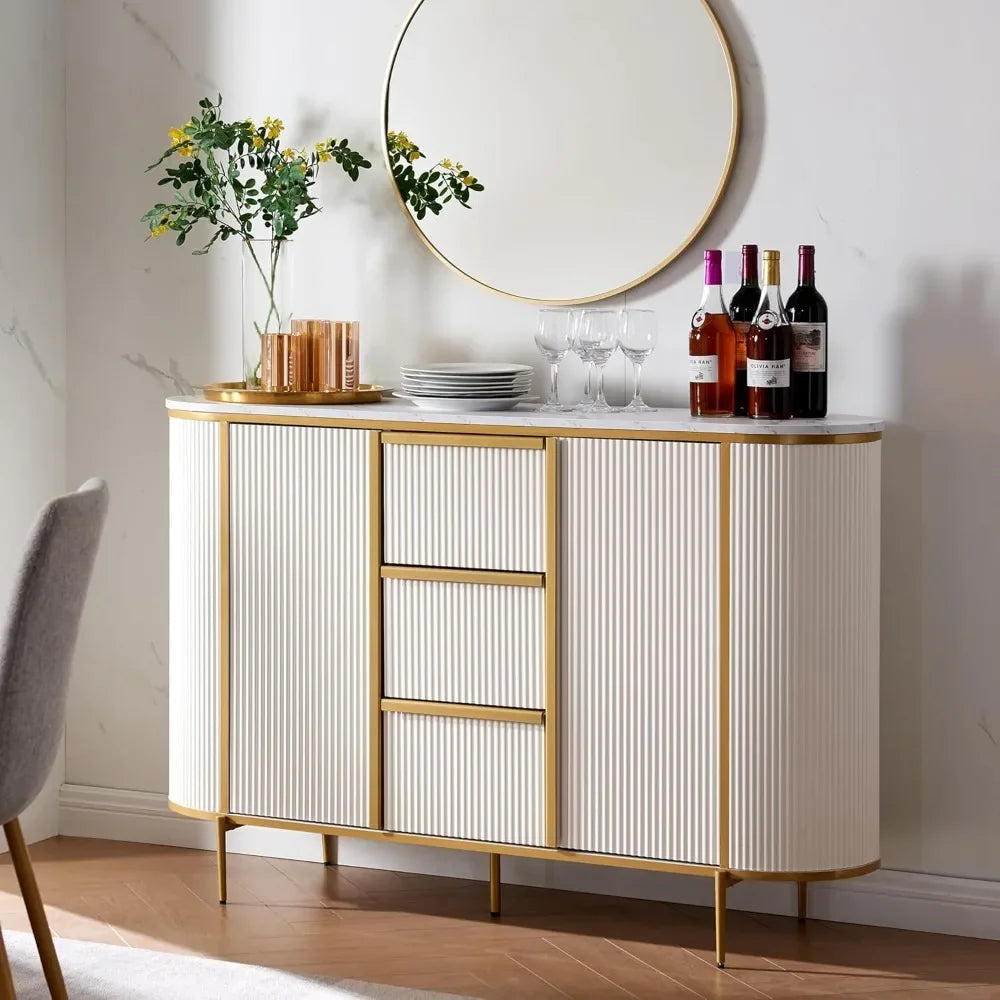CAMERON Modern Fluted Sideboard Console Table – 54" W