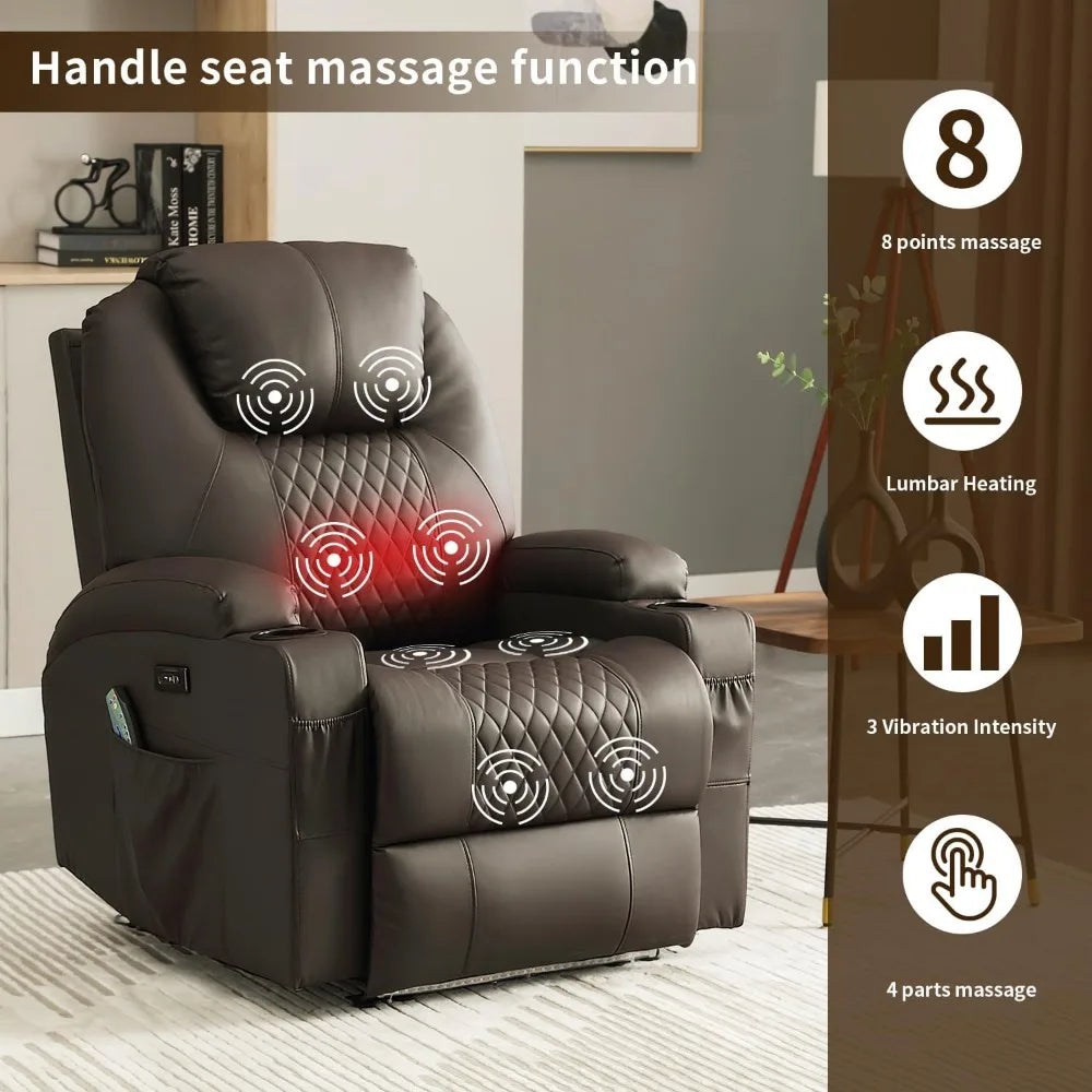NOLAN Power Recliner Chair - Home Theater Seating - LED Lighting - 33.5" W