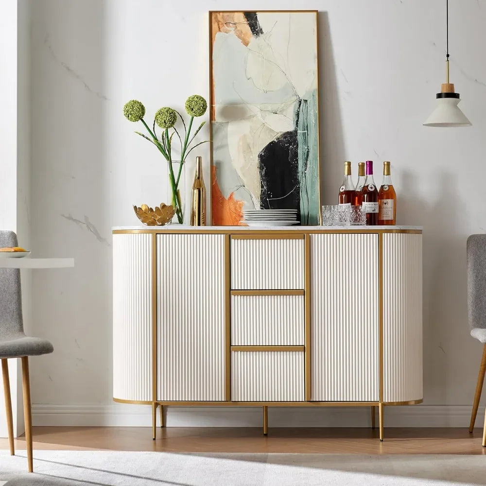 CAMERON Modern Fluted Sideboard Console Table – 54" W
