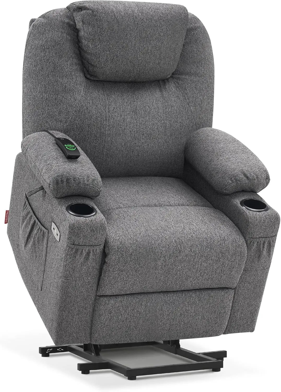 CARSON Large Power Lift Recliner Chair with Massage & Heat - Mocha - 35.4" W
