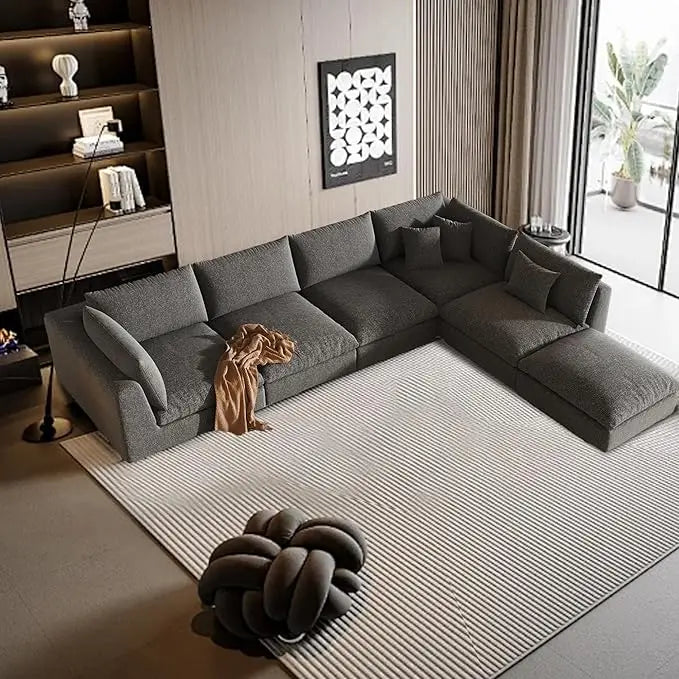 ZACHARY Modular Sectional Sofa - Cloud-Inspired Oversized Deep Seat Couch - 163"