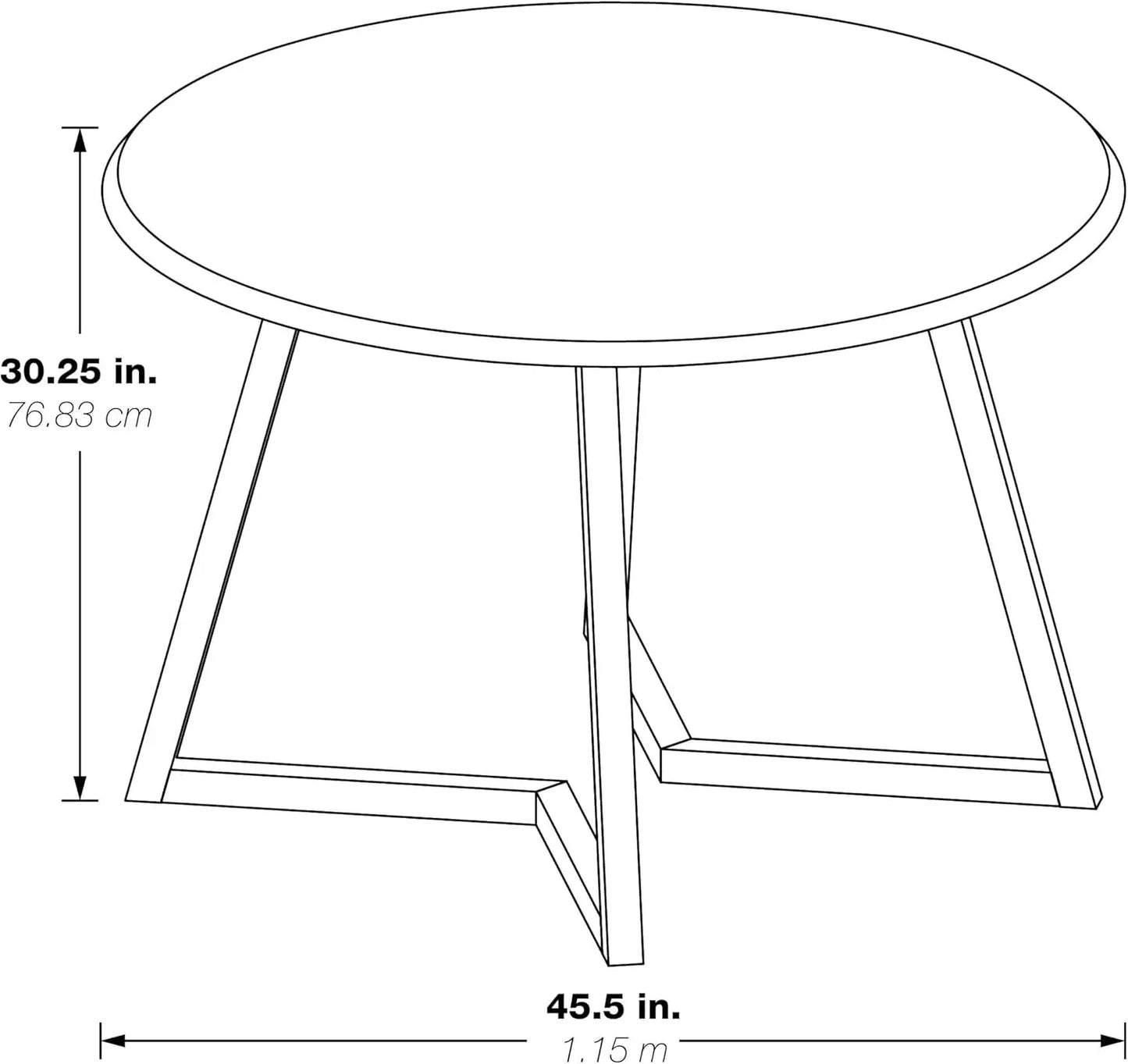 ISABELLA Metro Mid-Century Modern Round Dining Table – 45.5"W