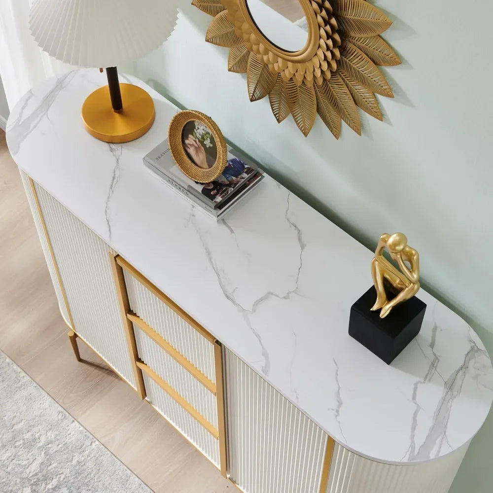 CAMERON Modern Fluted Sideboard Console Table – 54" W