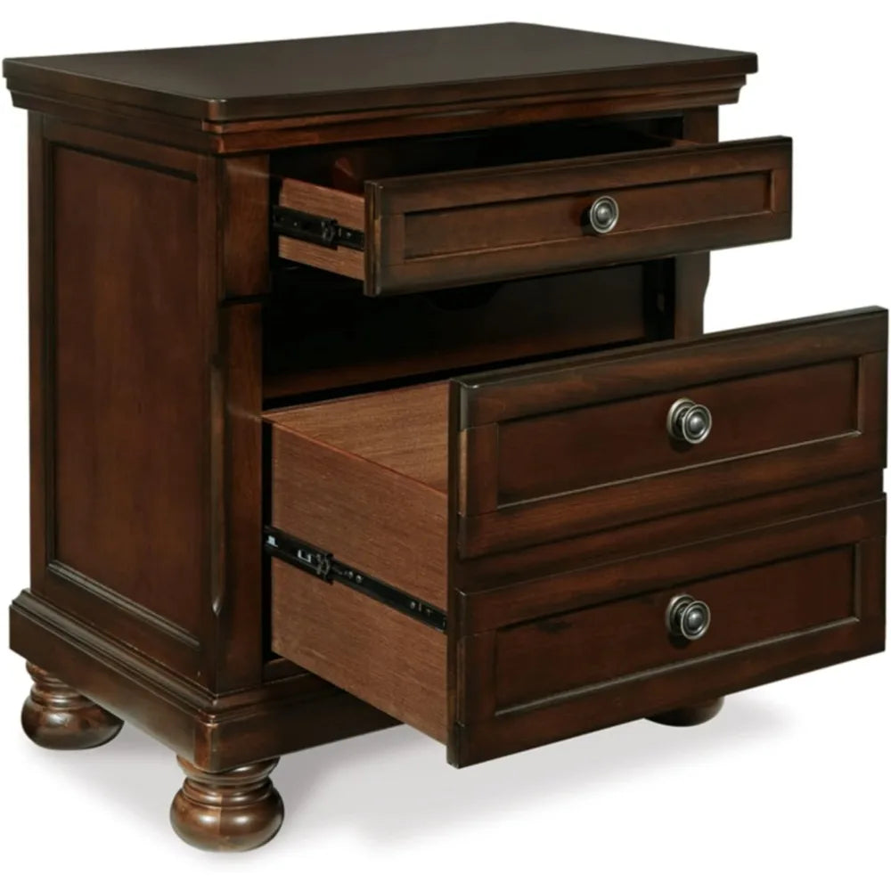 HARLEY Wood Nightstand with 2 Drawers and Hidden Storage - 28.75'' Wide